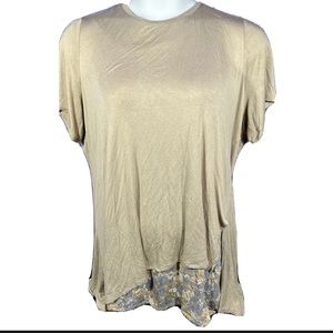 LOGO Side Slit Top & Printed Floral Tank Twin Set Plus Size 3X by Lori Goldstein